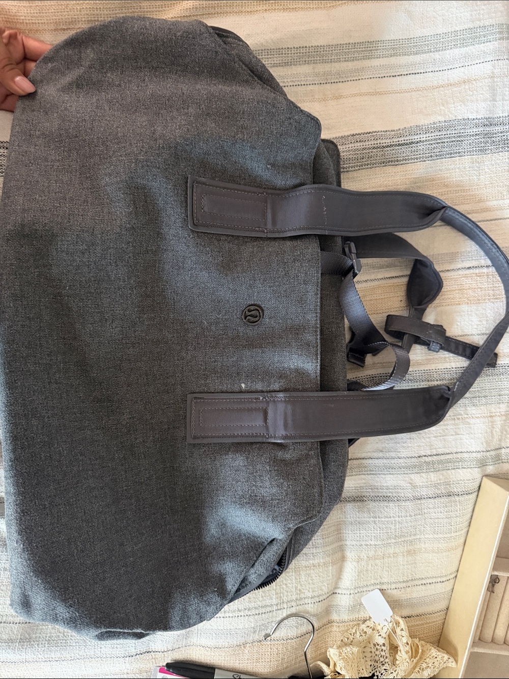 lululemon athletica Gray Duffel Weekend Bag